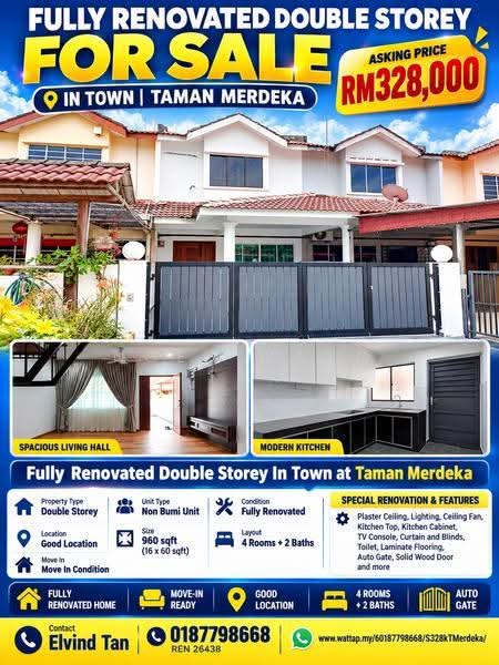 2-storey Terraced House for Sale in Taman Merdeka, Melaka City by Elvind Tan - iProperty.com.my