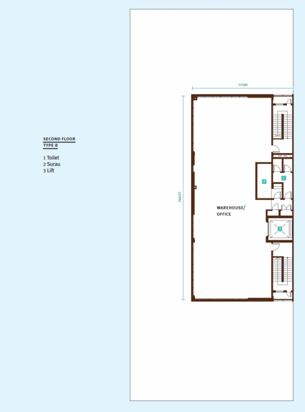 Kilang Berkembar untuk Dijual di Seksyen 26, Shah Alam oleh Wei Kiat - Second Floor Floor Plan - iProperty.com.my