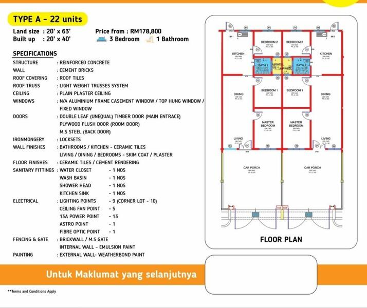 1-storey Terraced House for Sale in Bidor Raya, Bidor by Ck Yuen - iProperty.com.my