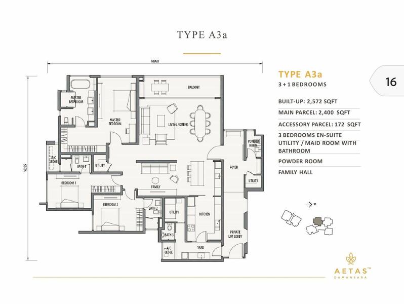 Condominium for Sale in Aetas Damansara by Joanne Chen - Aetas Damansara Type A3a layout - iProperty.com.my