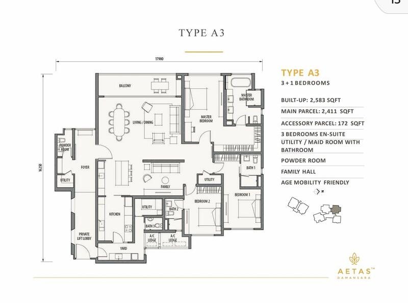 Condominium for Sale in Aetas Damansara by Joanne Chen - Aetas Damansara Type A3 layout - iProperty.com.my