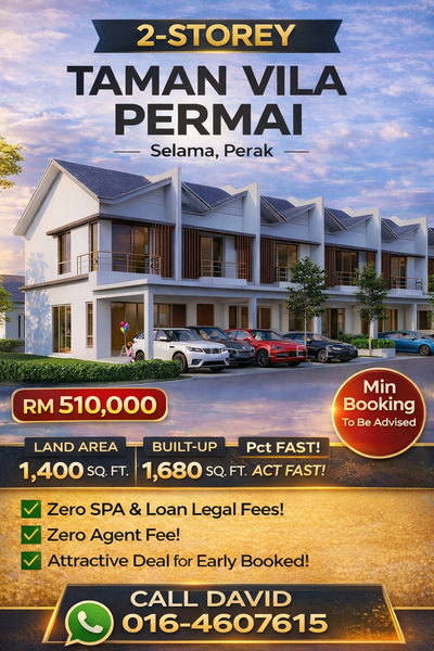 Rumah Berangkai 2 Tingkat untuk Dijual di Selama, Perak oleh David Lee - iProperty.com.my