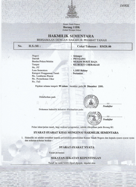 Tanah Pertanian untuk Dijual di Kampung Bukit Cherakah, Shah Alam oleh Rain Tan - iProperty.com.my