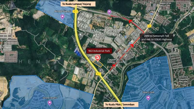 Semi-D Kilang untuk Dijual di Kawasan Industri Sungai Purun, Semenyih oleh Henry Butcher Real Estate S/B - iProperty.com.my