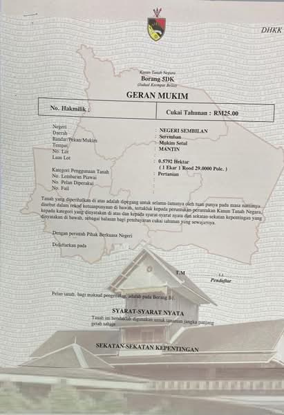 Agricultural Land for Sale in Taman Bunga Raya, Mantin by Rain Tan - iProperty.com.my
