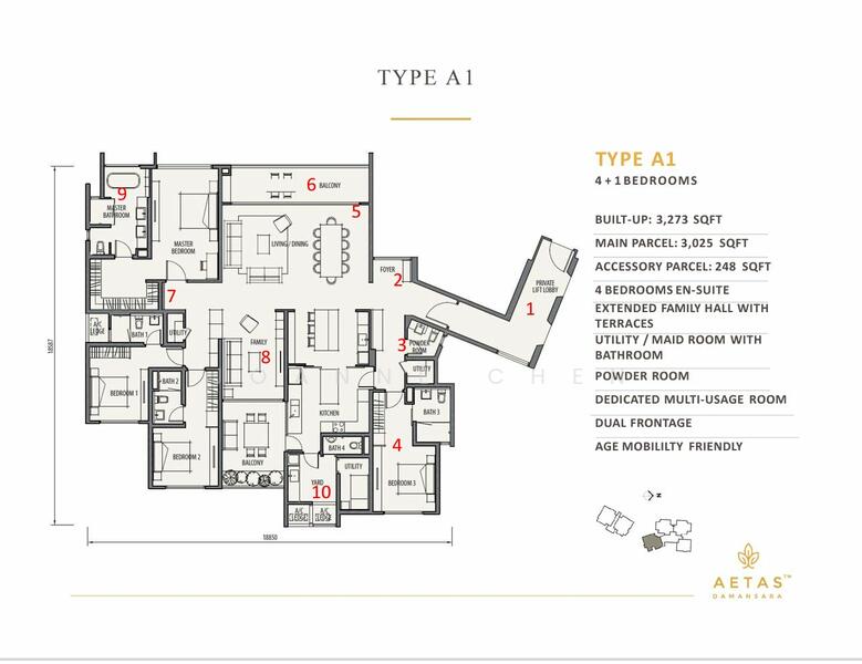 Condominium for Sale in Aetas Damansara by Joanne Chen - Aetas Damansara Type A1 layout - iProperty.com.my
