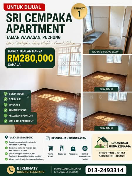 Pangsapuri untuk Dijual di Sri Cempaka (Taman Wawasan) oleh Venus Heng - iProperty.com.my