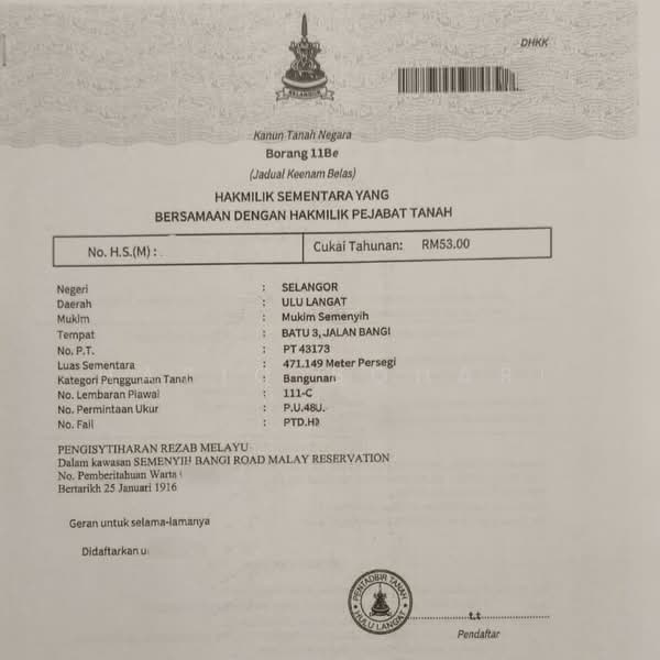 Residential Land for Sale in Kampung Bangi, Bangi by Haziq Bohari - iProperty.com.my