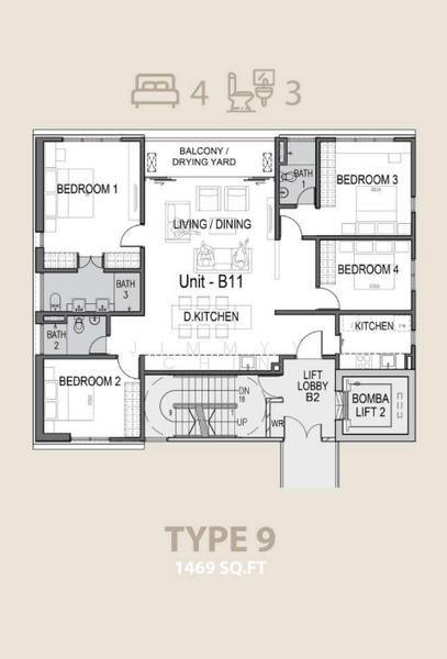 Kediaman Servis untuk Dijual di Parq Residence oleh Jimmyy Chin - iProperty.com.my