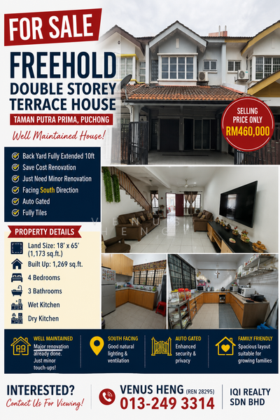Rumah Teres 2-Tingkat untuk Dijual di Taman Putra Prima, Puchong oleh Venus Heng - iProperty.com.my