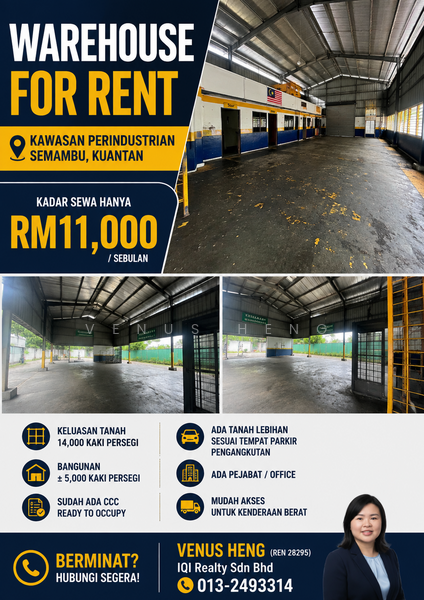 Warehouse for Rent in Kawasan Perindustrian Semambu, Kuantan by Venus Heng - iProperty.com.my