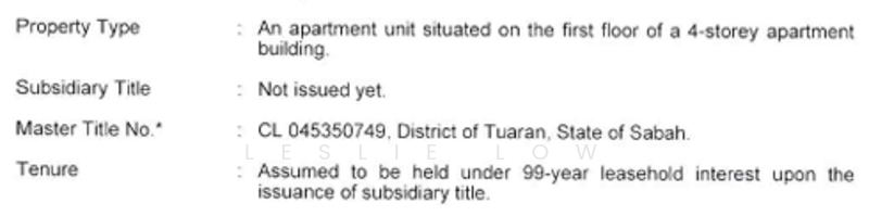 Pangsapuri untuk Dijual di Tuaran Impian oleh Leslie Low - iProperty.com.my