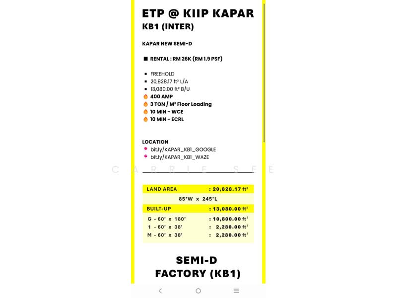 Factory for Rent in Taman Kapar Permai, Kapar by Carrie See - iProperty.com.my