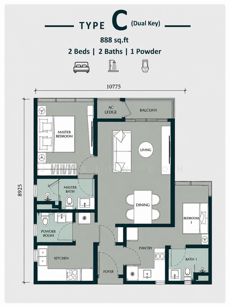 Kediaman Servis untuk Dijual di Times Square 2 oleh Jesslyn Loh - iProperty.com.my