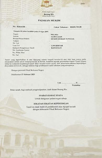 Commercial Land for Sale in Ayer Keroh, Melaka by Rain Tan - iProperty.com.my