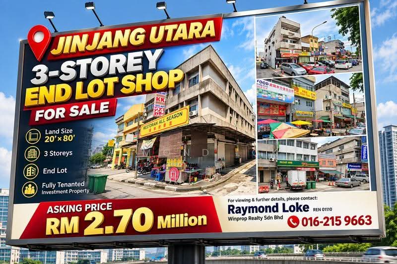 Shop for Sale in Jinjang Utara, Jinjang by Raymond Loke - iProperty.com.my
