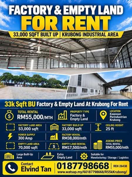Factory for Rent in Krubong, Melaka by Elvind Tan - iProperty.com.my