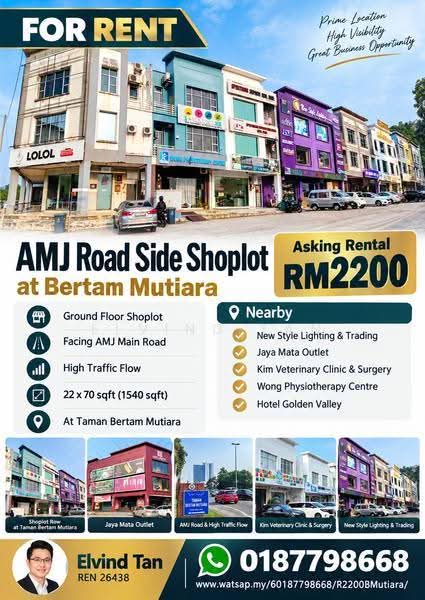 Kedai / Pejabat untuk Disewa di Bertam, Melaka oleh Elvind Tan - iProperty.com.my