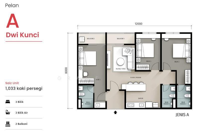 Kediaman Servis untuk Dijual di Seiras Residences oleh Grace Goh - iProperty.com.my