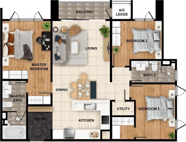 Service Residence for Rent in Mitsui Serviced Suites by Phua Kin Hin - Master Bedroom - iProperty.com.my