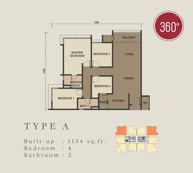 Kediaman Servis untuk Disewa di Astetica Residences oleh Samm Lee - Type A - iProperty.com.my