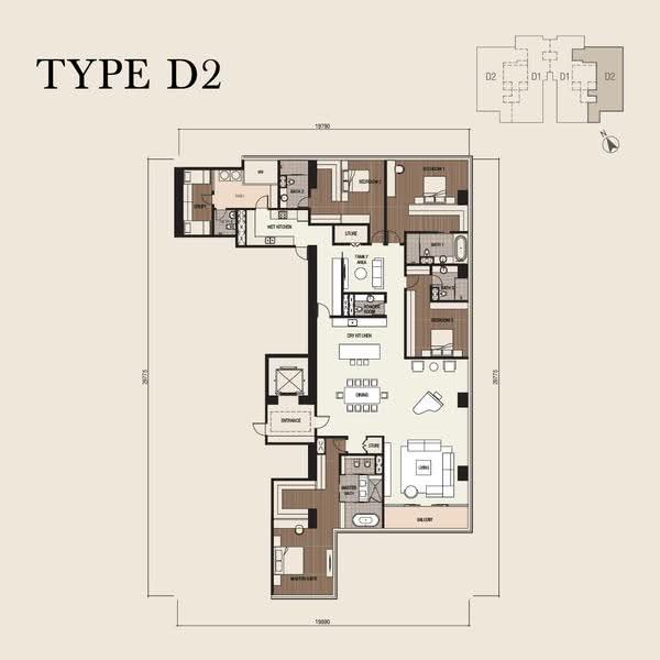 Service Residence for Sale in Four Seasons Place by Taufiq Azlan - Level 51- 59 ( Type D2) - iProperty.com.my