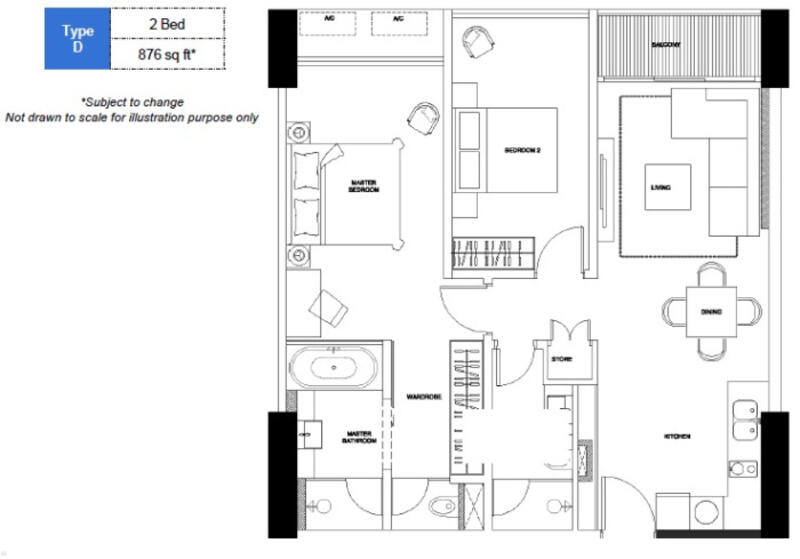 Service Residence for Sale in Puteri Cove Residences by Lywen Thye - Type D (2 bedroom) - iProperty.com.my